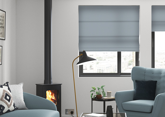 Faux Suede, Duckegg - Roman Blind - Image 3